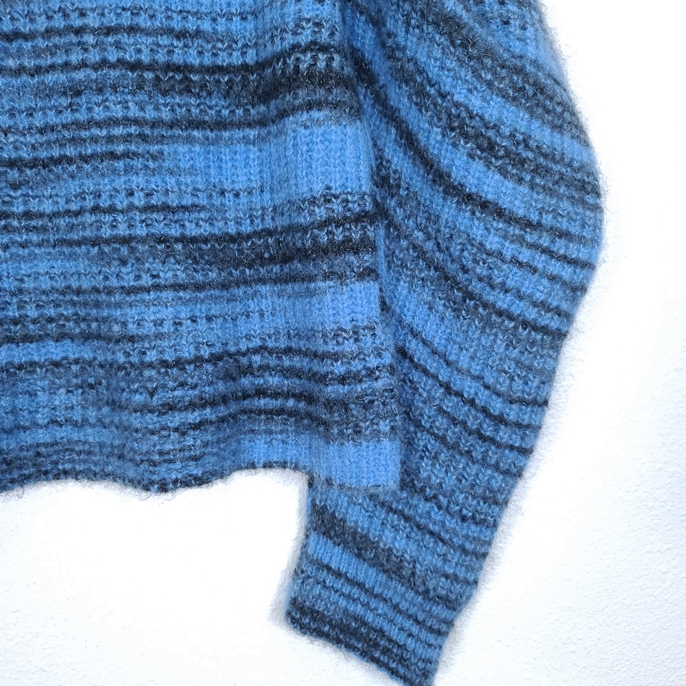 NAADAM Space Dye Alpaca Blue Puff Sleeves Cardigan - Picture 13 of 15